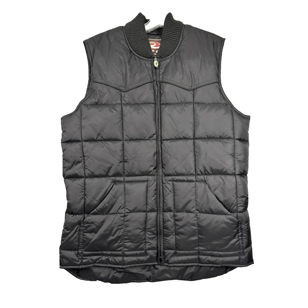 Roper Range Gear Black Down Feather Quilted Vest Size Medium M